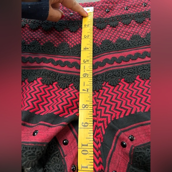 Dodo Bar Or Pass Tour Toi High Waist Black & Red Tassel Shorts Size Small - Picture 9 of 10